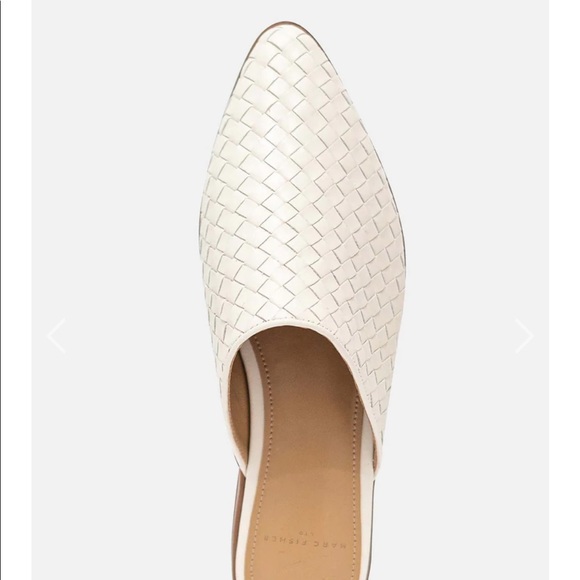 MARC FISHER - Garren Pointed Toe Woven Mule Cream Leather - size 8 - Picture 3 of 6